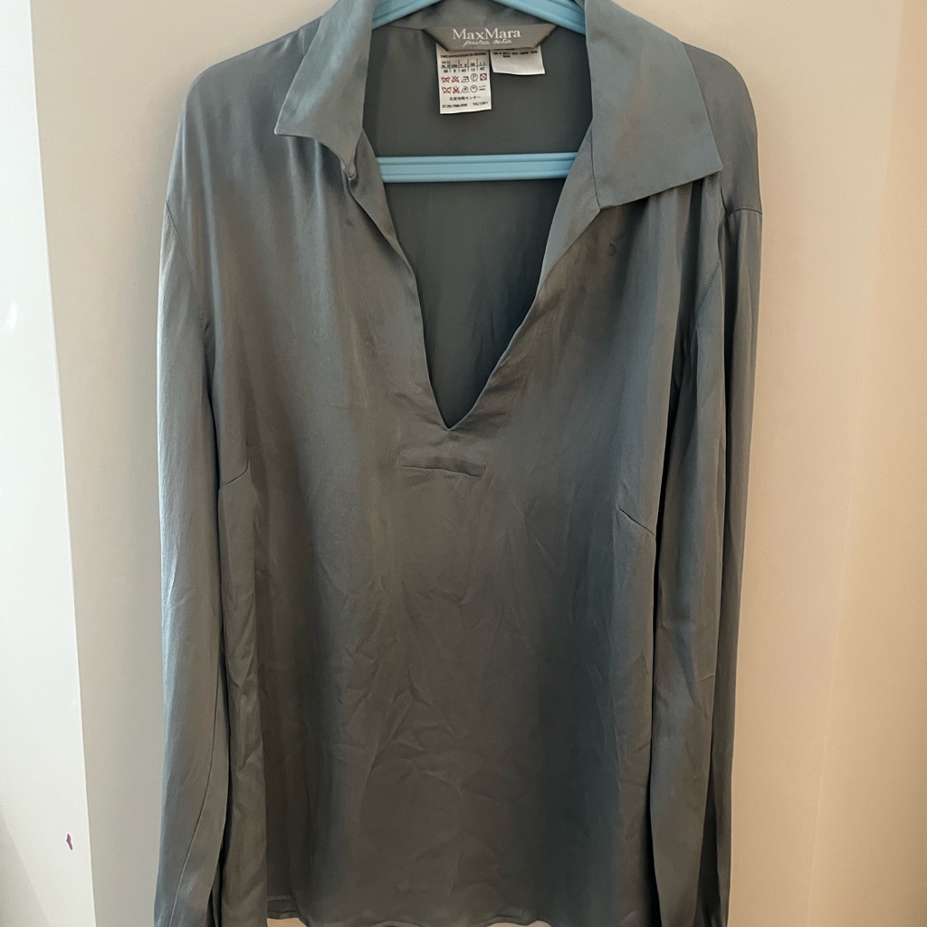 Maxmara Bluegray Blouse Silk